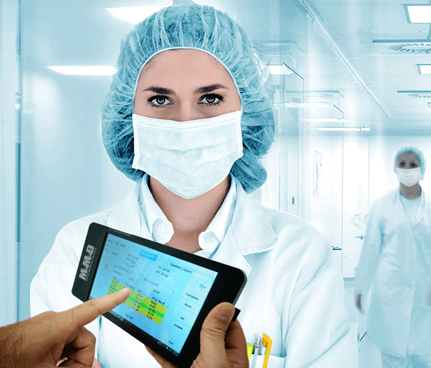Physician with an Example of the Visual Field Analyzer